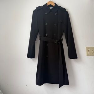 H&M Vintage Black Double-Breasted Trench Coat Size US 12/Euro 40